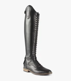 Premier Equine Maurizia Ladies Lace Front Tall Leather Riding Boots Black