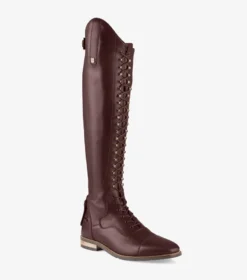 Premier Equine Maurizia Ladies Lace Front Tall Leather Riding Boots Brown