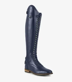 Premier Equine Maurizia Ladies Lace Front Tall Leather Riding Boots Navy