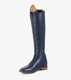 Premier Equine Maurizia Ladies Lace Front Tall Leather Riding Boots Navy -Equestrian Riding Clothing Store Maurizia Ladies Long Leather Riding Boots Navy 5