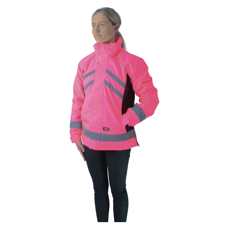 Hy Viz Waterproof Riding Jacket In Pink/Black 1 Hy Viz Waterproof Riding Jacket In Pink/Black