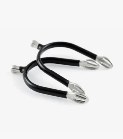 Premier Equine Rubber Covered Bobble Spurs Black/Silver