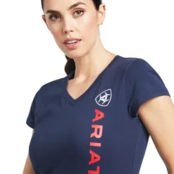Ariat Women's Vertical Logo T-Shirt Navy -Equestrian Riding Clothing Store S22 WMS ENGL 10039227 detail01