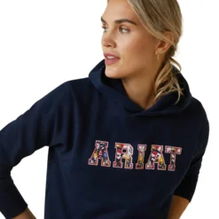 Ariat Women's 3D Logo 2.0 Hoodie Navy/Red 6 Ariat Women's 3D Logo 2.0 Hoodie Navy/Red -Equestrian Riding Clothing Store S23 WMS ENGL 10043320 detail01