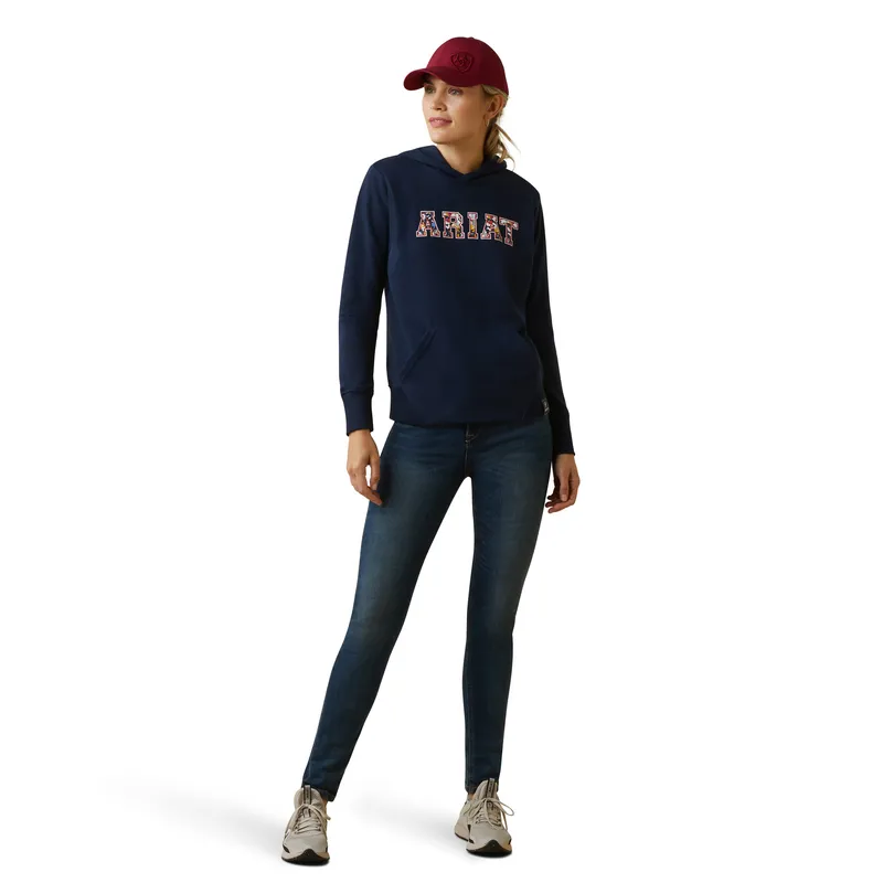 Ariat Women's 3D Logo 2.0 Hoodie Navy/Red 1 Ariat Women's 3D Logo 2.0 Hoodie Navy/Red