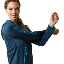 Ariat Women's Byron Full Zip Hoodie Deep Petroleum -Equestrian Riding Clothing Store S23 WMS ENGL 10043439 detail02