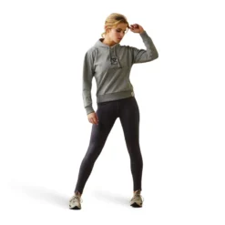 Ariat Women's Just Hoodie Heather Grey -Equestrian Riding Clothing Store S23 WMS ENGL 10043443 full20 20Copy 2