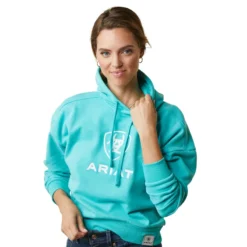 Ariat Women's Just Hoodie Heather Pool Blue -Equestrian Riding Clothing Store S23 WMS ENGL 10043444 detail02
