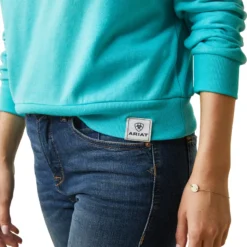 Ariat Women's Just Hoodie Heather Pool Blue -Equestrian Riding Clothing Store S23 WMS ENGL 10043444 detail03