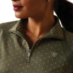 Ariat Women's Sunstopper 2.0 1/4 Zip Baselayer Beetle Dot 8 Ariat Women's Sunstopper 2.0 1/4 Zip Baselayer Beetle Dot -Equestrian Riding Clothing Store S23 WMS ENGL 10043592 detail01