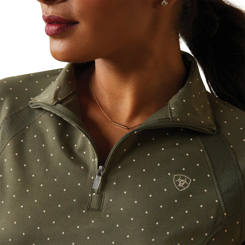 Ariat Women's Sunstopper 2.0 1/4 Zip Baselayer Beetle Dot 3 Ariat Women's Sunstopper 2.0 1/4 Zip Baselayer Beetle Dot - Image 3