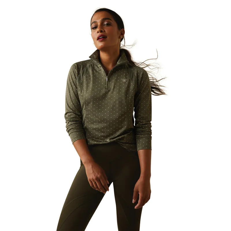 Ariat Women's Sunstopper 2.0 1/4 Zip Baselayer Beetle Dot 1 Ariat Women's Sunstopper 2.0 1/4 Zip Baselayer Beetle Dot