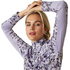 Ariat Women's Sunstopper 2.0 1/4 Zip Baselayer Grey Camo Floral 8 Ariat Women's Sunstopper 2.0 1/4 Zip Baselayer Grey Camo Floral -Equestrian Riding Clothing Store S23 WMS ENGL 10043595 detail03
