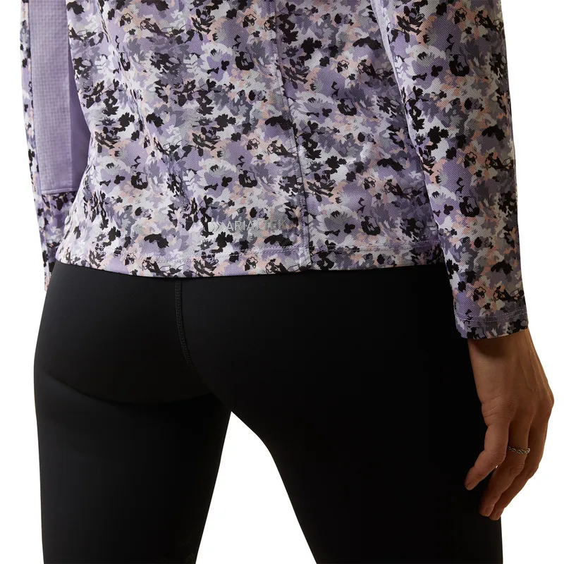 Ariat Women's Sunstopper 2.0 1/4 Zip Baselayer Grey Camo Floral 4 Ariat Women's Sunstopper 2.0 1/4 Zip Baselayer Grey Camo Floral - Image 4