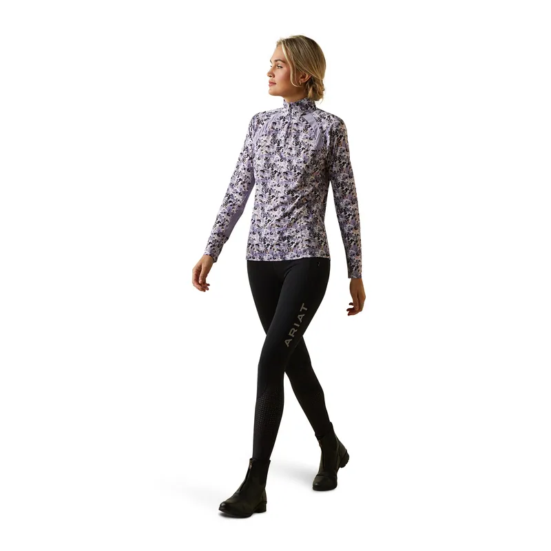 Ariat Women's Sunstopper 2.0 1/4 Zip Baselayer Grey Camo Floral 5 Ariat Women's Sunstopper 2.0 1/4 Zip Baselayer Grey Camo Floral - Image 5