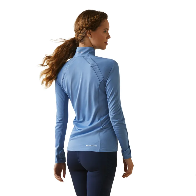 Ariat Women's Sunstopper 2.0 1/4 Zip Baselayer Ashleigh Blue 2 Ariat Women's Sunstopper 2.0 1/4 Zip Baselayer Ashleigh Blue - Image 2