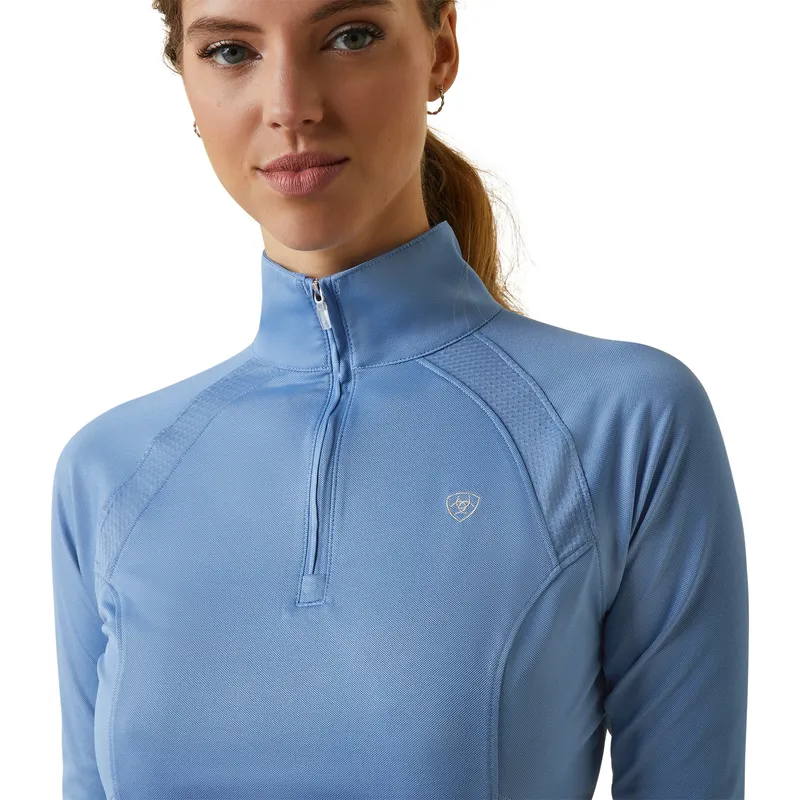 Ariat Women's Sunstopper 2.0 1/4 Zip Baselayer Ashleigh Blue 7 Ariat Women's Sunstopper 2.0 1/4 Zip Baselayer Ashleigh Blue - Image 7