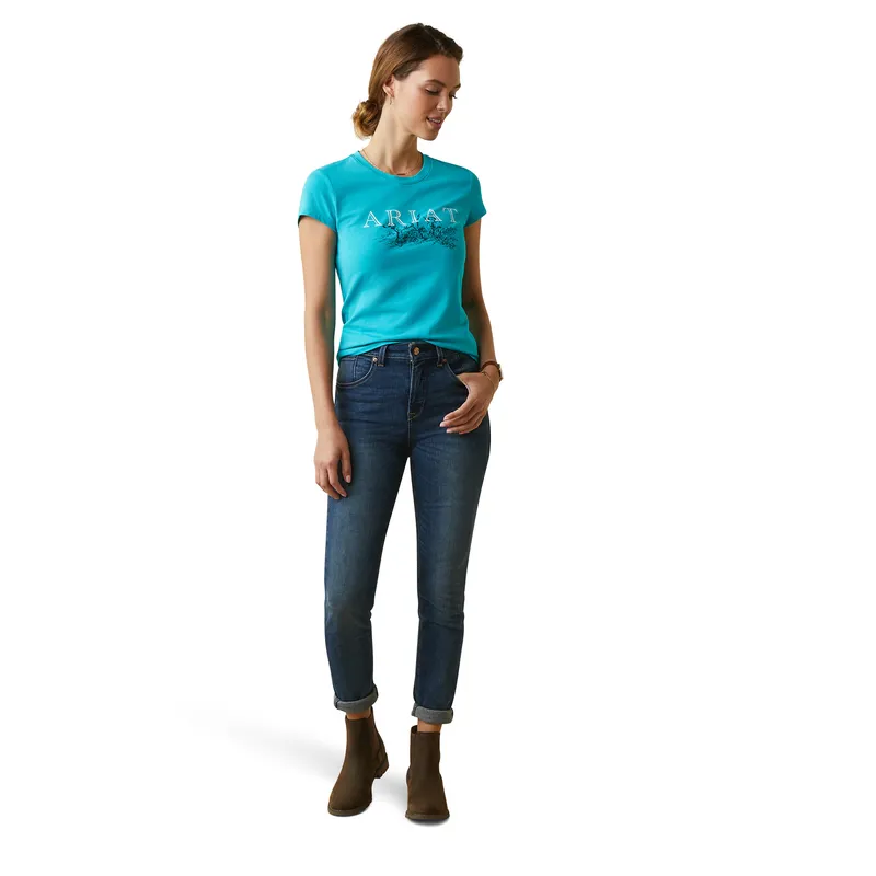 Ariat Women's Toile Dogs T-Shirt Viridian Green 5 Ariat Women's Toile Dogs T-Shirt Viridian Green - Image 5