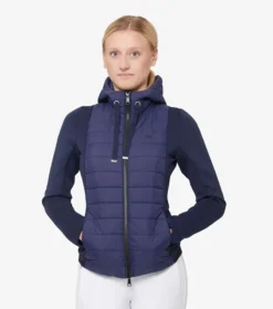 Premier Equine Arion Ladies Riding Jacket With Hood Navy -Equestrian Riding Clothing Store arion ladies mid layer jacket navy 1