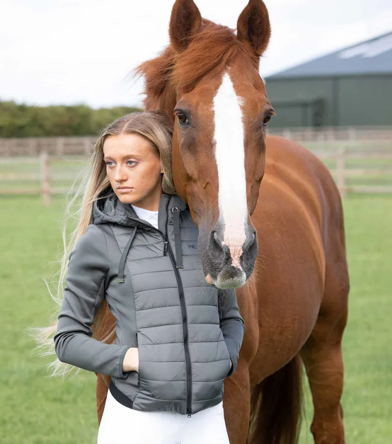 Premier Equine Arion Ladies Riding Jacket With Hood Anthracite 1 Premier Equine Arion Ladies Riding Jacket With Hood Anthracite