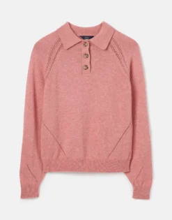Joules Women's Mia Collared Pointelle Jumper - Pink -Equestrian Riding Clothing Store cdn.joules 154