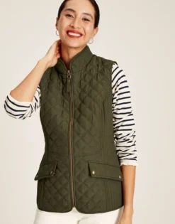 Joules Women's Minx Quilted Gilet - Heritage Green