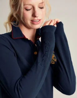 Joules Women's Ashley Long Sleeved Polo - French Navy -Equestrian Riding Clothing Store cdn.joules 184