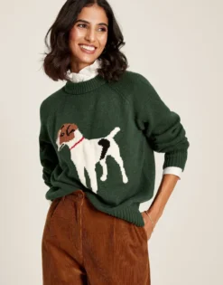 Joules Women's Margot Intarsia Jumper - Heritage Green -Equestrian Riding Clothing Store cdn.joules 298