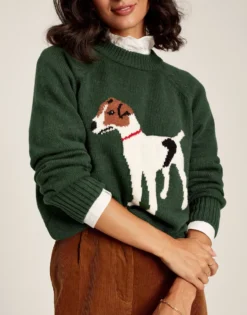 Joules Women's Margot Intarsia Jumper - Heritage Green -Equestrian Riding Clothing Store cdn.joules 300