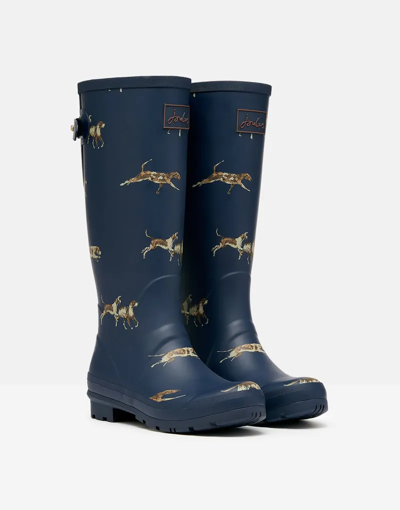 Joules Women's Welly Print Wellies - Navy Dogs 1 Joules Women's Welly Print Wellies - Navy Dogs
