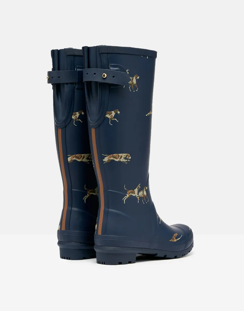 Joules Women's Welly Print Wellies - Navy Dogs 3 Joules Women's Welly Print Wellies - Navy Dogs - Image 3