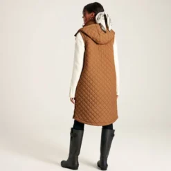 Joules Women's Chatsworth Longline Quilted Gilet - Rust -Equestrian Riding Clothing Store chatham gilet rust 1