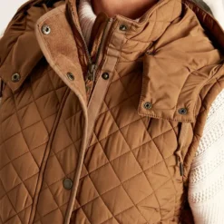 Joules Women's Chatsworth Longline Quilted Gilet - Rust -Equestrian Riding Clothing Store chatham gilet rust 6