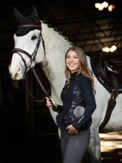 LeMieux Adour Hat Silk Black -Equestrian Riding Clothing Store it03434 lifestyle adourbaselayer black 4 pt 1