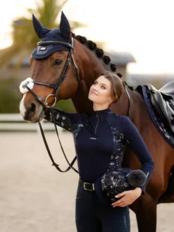 LeMieux Adour Hat Silk Navy 7 LeMieux Adour Hat Silk Navy -Equestrian Riding Clothing Store it03435 lifestyle adourbaselayer navy 4 1 2