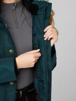 LeMieux Loire Waterproof Riding Coat Spruce -Equestrian Riding Clothing Store it03560 studio loirewaterproofridingcoat spruce 8 1