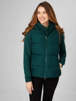 LeMieux Kenza Puffer Gilet Spruce -Equestrian Riding Clothing Store it03574 studio kenzapuffergilet spruce 1 copy