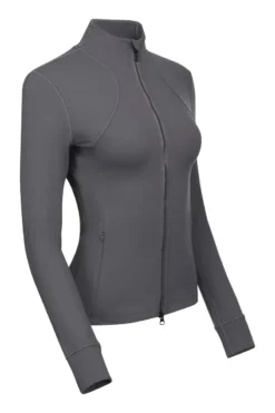 LeMieux Marseille Jacket Grey -Equestrian Riding Clothing Store lm marseilleziptop grey3 lr