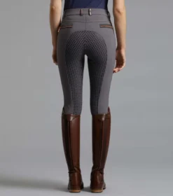 Premier Equine Milliania Ladies Full Seat Gel Riding Breeches - Anthracite -Equestrian Riding Clothing Store milliania ladies breeches grey 3