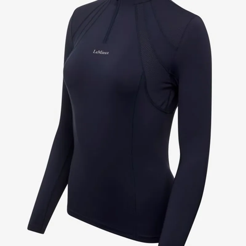LeMieux Mia Mesh Long Sleeved Base Layer Navy 2 LeMieux Mia Mesh Long Sleeved Base Layer Navy - Image 2