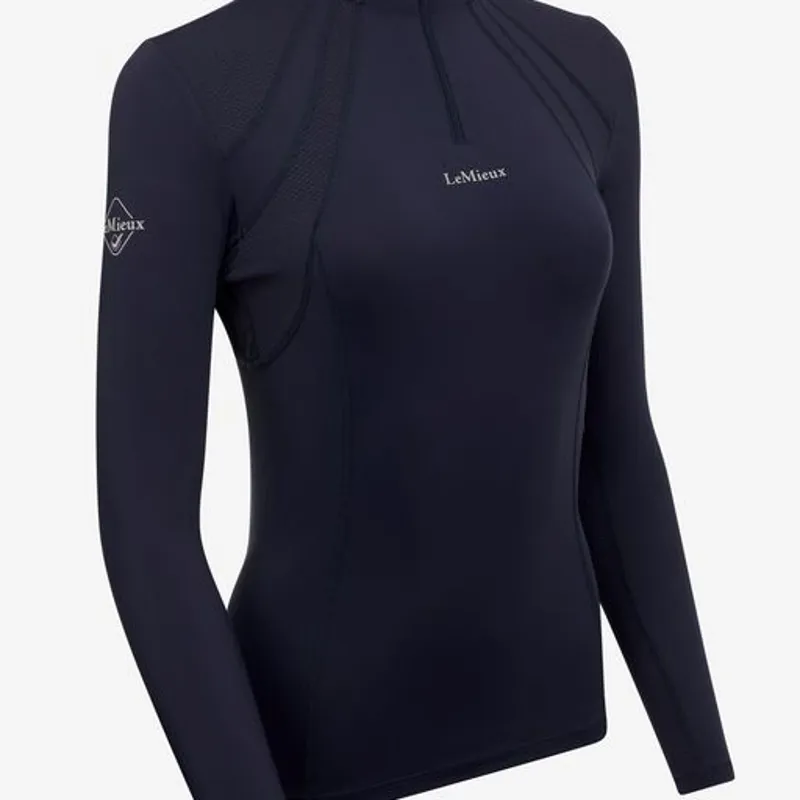 LeMieux Mia Mesh Long Sleeved Base Layer Navy 3 LeMieux Mia Mesh Long Sleeved Base Layer Navy - Image 3